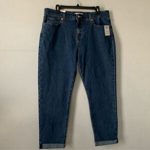 Denizen by Levi Boyfriend Size 12 Dark Wash Cuffed Jeans for Women